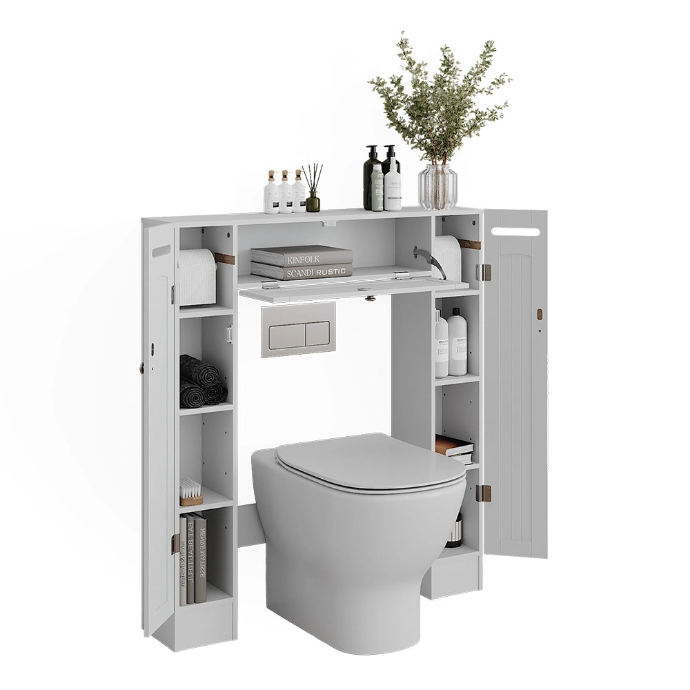 Vicco Armadietto per toilette Bianco 89 x 99 cm Distributore di carta igienica a destra e a sinistra