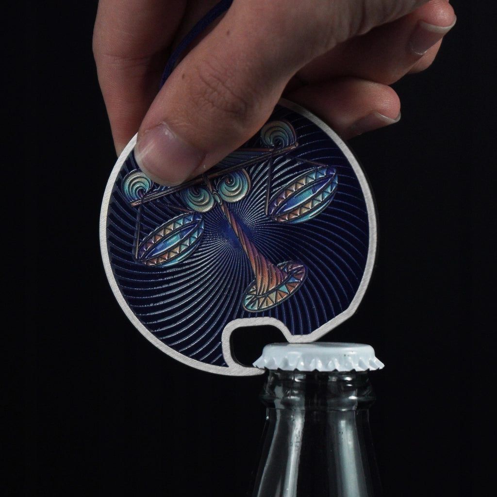 Apribottiglie KADAX in metallo per bottiglie di birra, regalo per segno zodiacale Bilancia, pratico