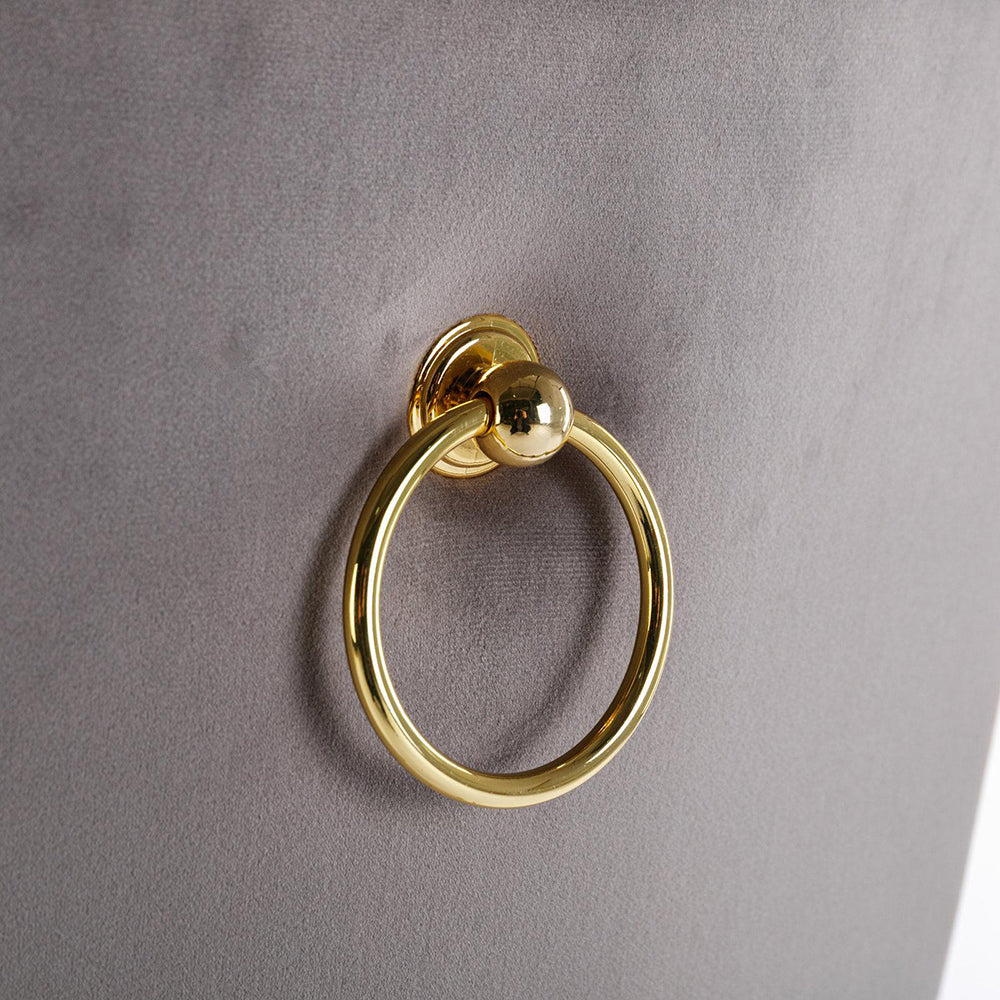 Set 2 sedie Nikki - Xylo - velluto grigio gambe dorate