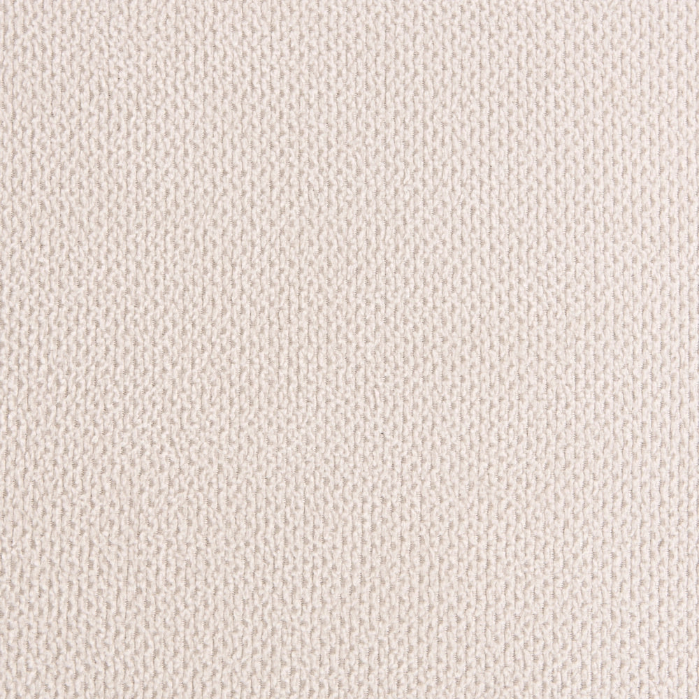 Poltrona a dondolo con rivestimento in tessuto beige chiaro e legno marroneschienale intrecciato struttura in legno per salotto e camera da letto