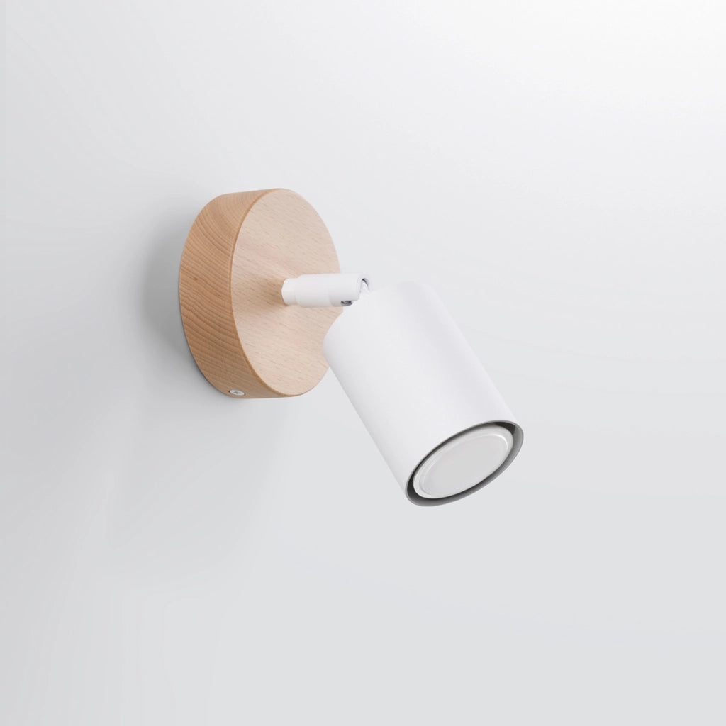 Applique bianca/legno spot lettura 1xGU10 JUNGLO Pure Lume