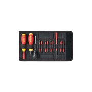 Wiha 40674 Set di giravite dinamometrici TorqueVario S electric con coppia regolabile 0,8-5,0 Nm 14 pezzi inclusi isolati fino a 1000 V AC colore Rosso Giallo