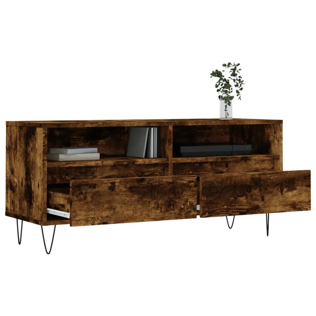 Mobile TV Rovere Fumo 100x34,5x44,5 cm in Legno Multistrato 831241