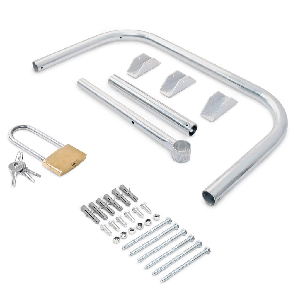 Sbarra Ribaltabile Parcheggio Auto in Acciaio 76x32 H45 cm Completa di Lucchetto