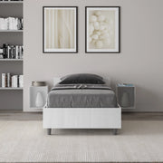 Letto singolo contenitore 80x200 bianco frassino Nuamo