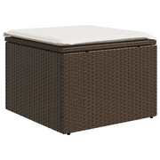 Sgabello Giardino con Cuscino Marrone 55x55x37 cm in Polyrattan CFW9399835