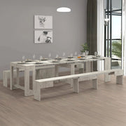 Set tavolo e sedie Auditore, Composizione multiuso, Set con consolle e 2 panche allungabili, 100% Made in Italy, 66x25h45 cm, Cemento