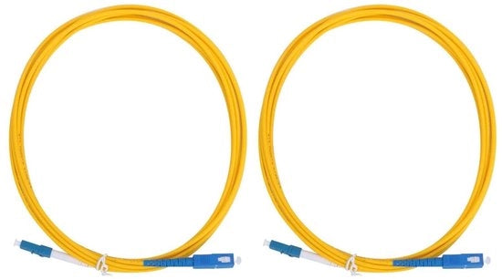 Cavo di connessione 2 pezzi 3m LC/UPC a SC/UPC giallo cavo ottico a fibra patch