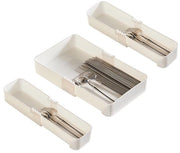 Organizzatore di cassetta flessibile e estensibile per spazio di archiviazione, ideale per utensili da cucina, articoli da ufficio e piccoli oggetti