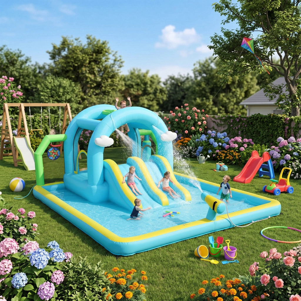 Castello gonfiabile acquatico 7 in 1 ¨C zephmum ¨C 426x360x198 cm