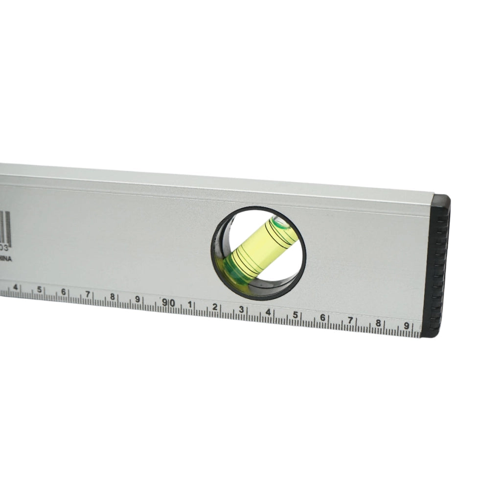 Nivella magnetica in alluminio, 1000mm, con 3 bolle di livello e righello graduato 0-100cm, Crownman