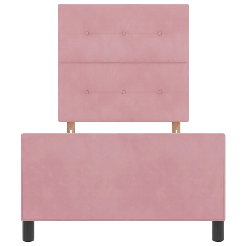 vidaXL Struttura del letto con testiera Rosa 90 x 190 cm Velluto