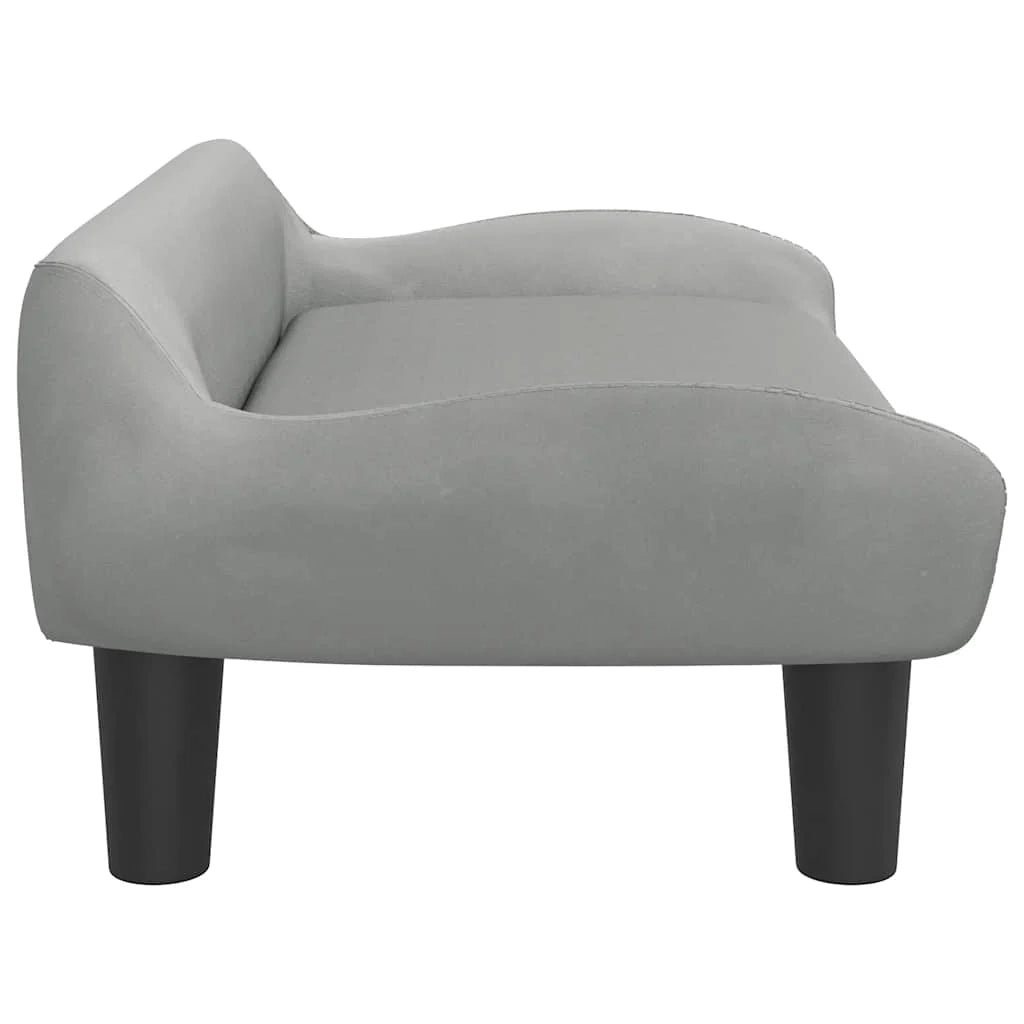 Cuccia per cani comoda cesta da divano colore chiaro 70 x 40 x 24 cm velluto grigio 02_0043102