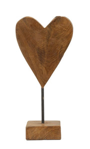 Scultura Cuore 15x10x35 cm in Teak Riciclato