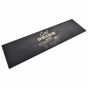 Tappetino da cucina lavabile dal design moderno 150 x 45 cm per interni antiscivolo velluto nero 02_0046050