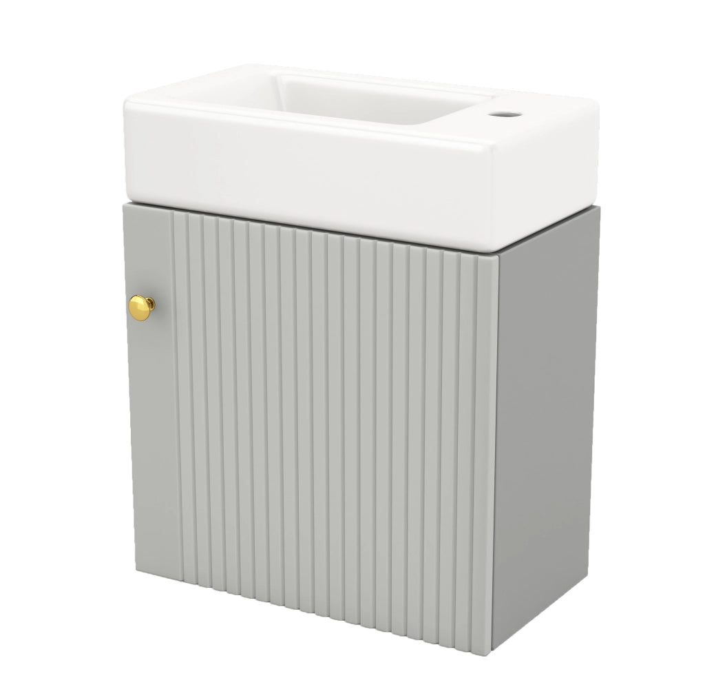 Mobile bagno con lavabo 62 x 54 x 26 cm in MDF grigio e bianco