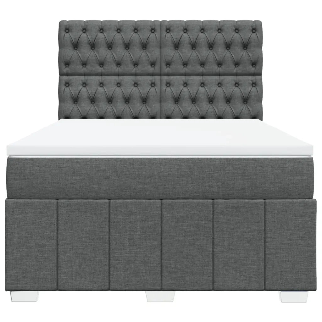 Giroletto a Molle con Materasso Grigio Scuro 140x190 cm Tessuto 3291671