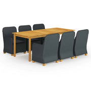 Set da Pranzo da Giardino 7 pz Grigio Scuro cod mxl 44324