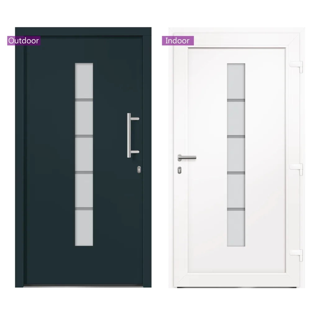 Porta d'Ingresso in Alluminio e PVC Antracite 100x210 cm cod mxl 73248