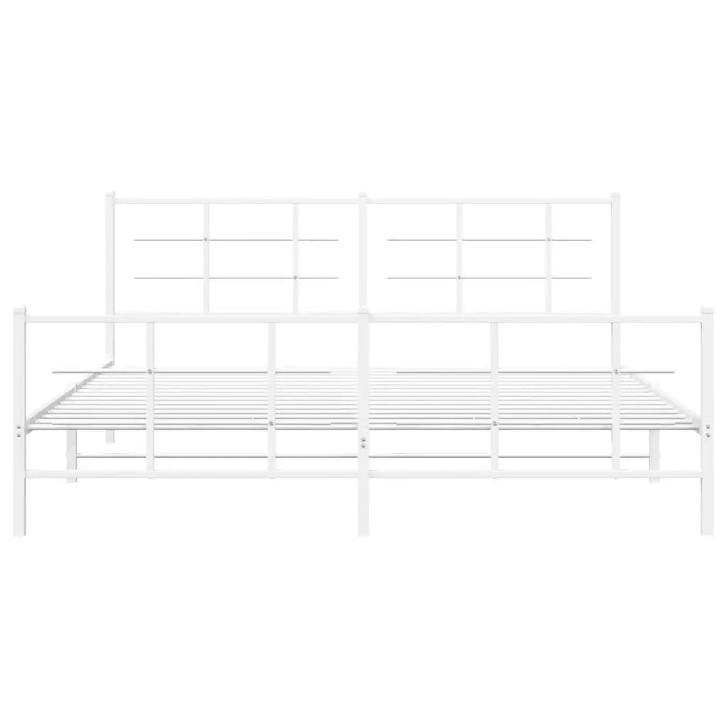 Giroletto con Testiera e Pediera-Struttura Letto Metallo Bianco 183x213 cm 728975