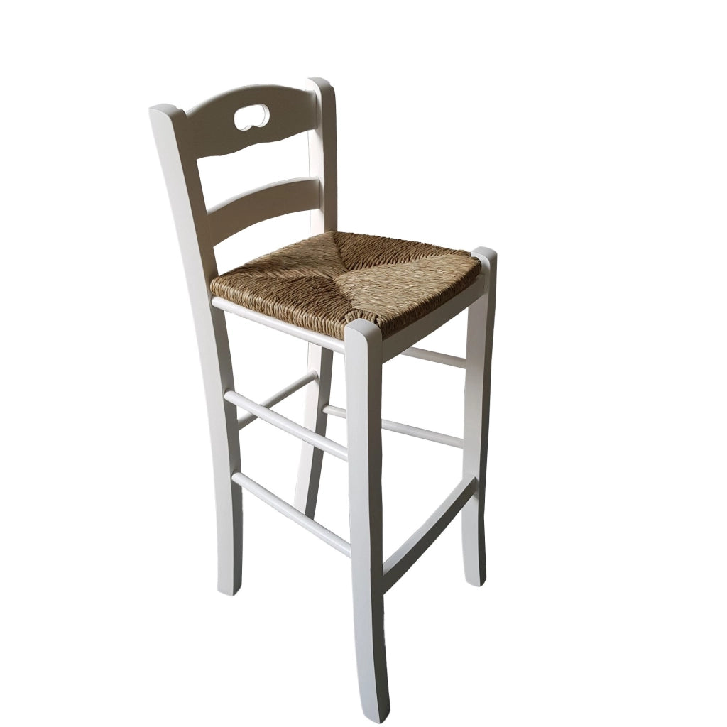 Sgabello snack seduta paglia h67 bianco