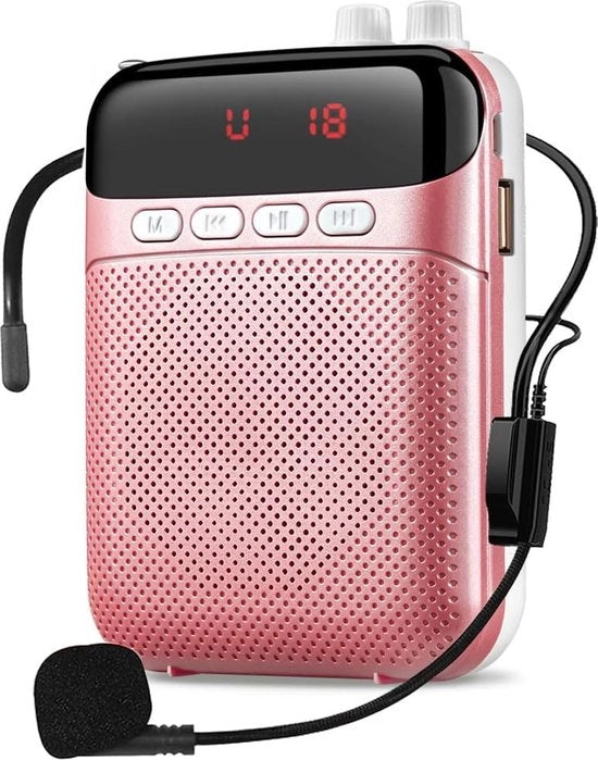 Mini Verstreggiatore Portatile con Microfono a Cavo e Cintura per Amplificazione Personale