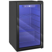Cantinetta Vino Refrigerata 24 Bottiglie 43x46x74 cm Capienza 68L Temperatura Regolabile 4-16℃ con Vetro Anti UV Nero