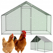 Recinto per Polli in Metallo 3×1;5×2 m con Tetto PE Impermeabile; Porta con Serratura e Area Esterna per Animali
