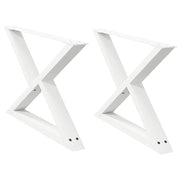 Set di 2 eleganti gambe per tavolino moderno 70 x 42-43,3 cm in acciaio bianco 02_0056999