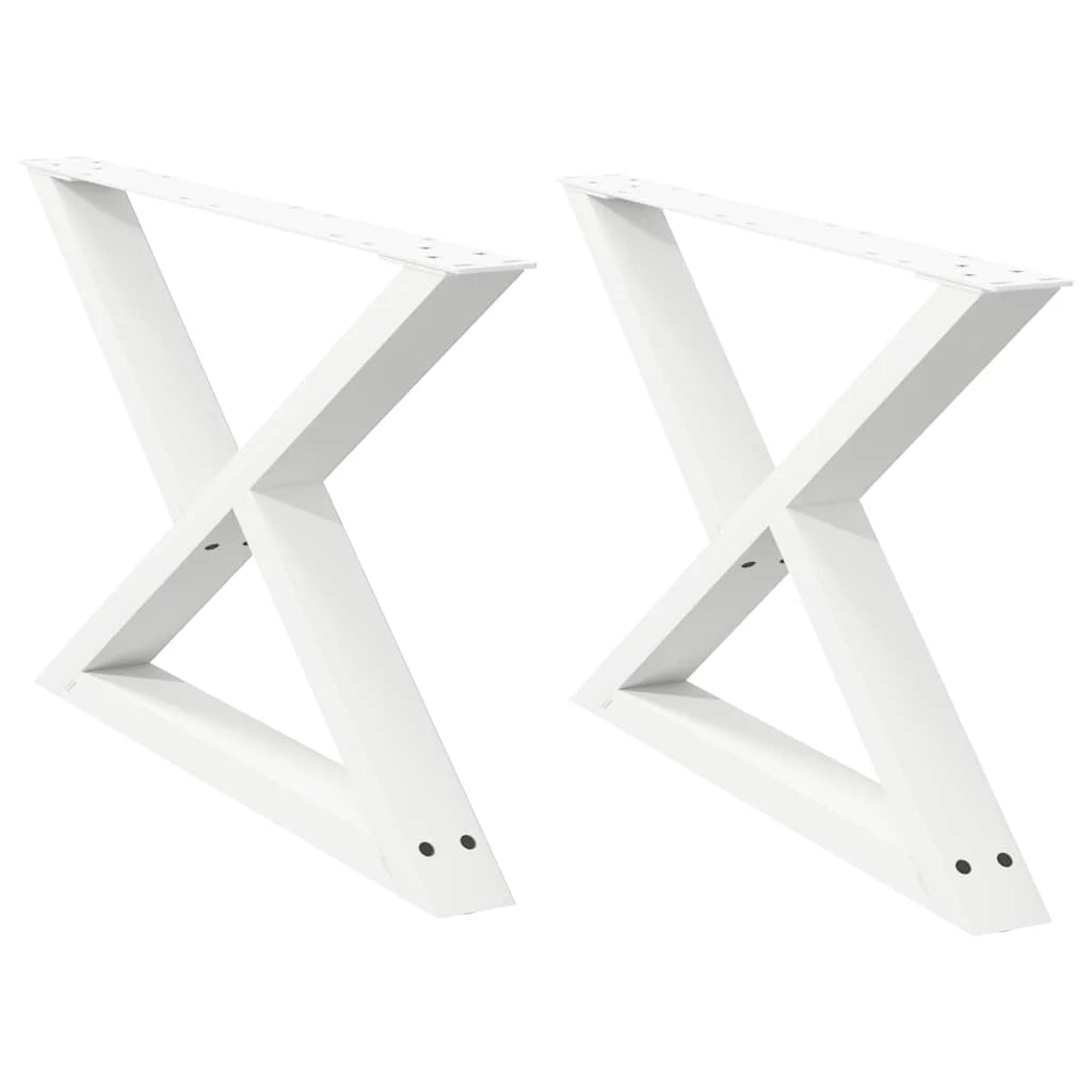 Set di 2 eleganti gambe per tavolino moderno 70 x 42-43,3 cm in acciaio bianco 02_0056999