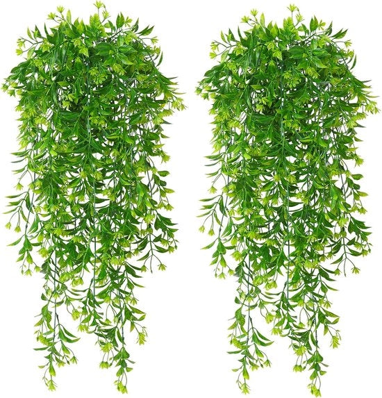 4 pezzi di piante artificiali - fiori di plastica pendenti - piante finte - simili a vere piante artificiali - fiori pendenti outdoor - fiori pendenti - rampicanti per casa - giardino - balcone - ufficio -
