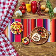 Tavolo da Esterno con Copertina di Cotone a Strisce Messicane - Decorazioni da Tavolo Messicane - Tavolo da Esterno per Feste e Matrimoni - Tavolo da Esterno per Feste e Celebrazioni.