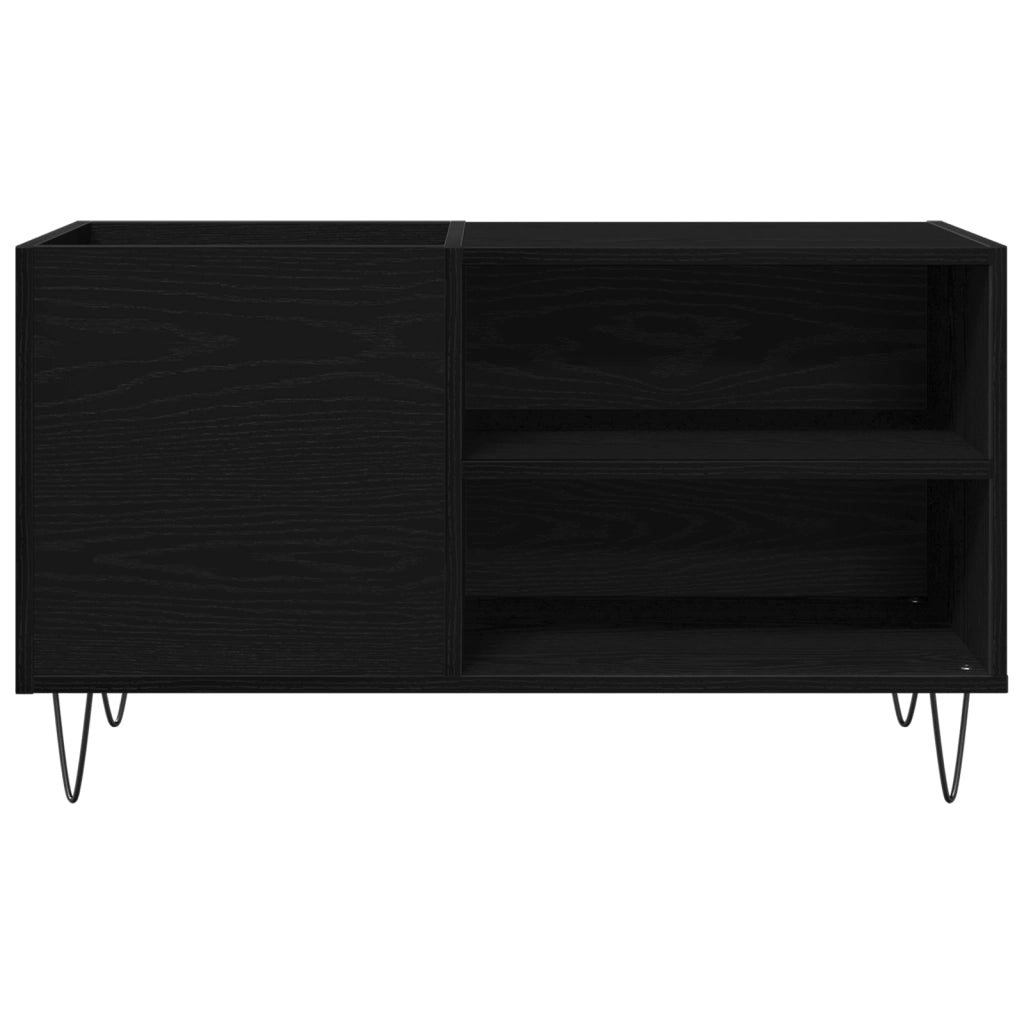Cabinet per dischi  Nero Rovere 84,5x38x48 cm Legno ingegnerizzato