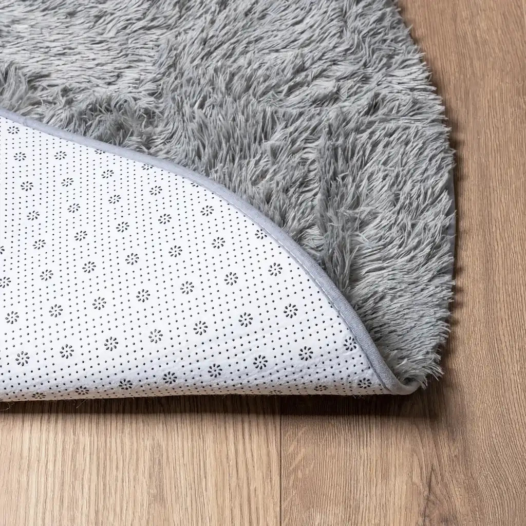 Tappeto Shaggy a Pelo Lungo NAVARRA Grigio Chiaro 200x200 cm 4102922