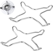Verloopstuk in Acciaio Inossidabile Universale - Resistente al Calore - Nero - Fiamma a Gas - Sostegno Wok - 2 Pezzi Formato Compattato - Adatto a Diversi Modelli.