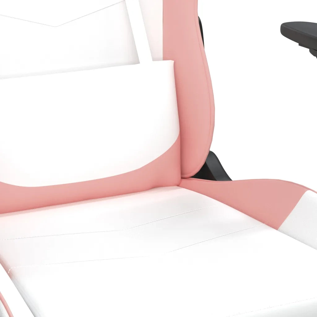 Sedia da Gaming con Poggiapiedi Bianco e Rosa in Similpelle cod mxl 57641