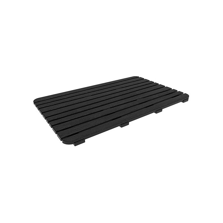 Pedana doccia rettangolare 80x50 cm nera effetto legno in plastica PP linea Woody Feridras