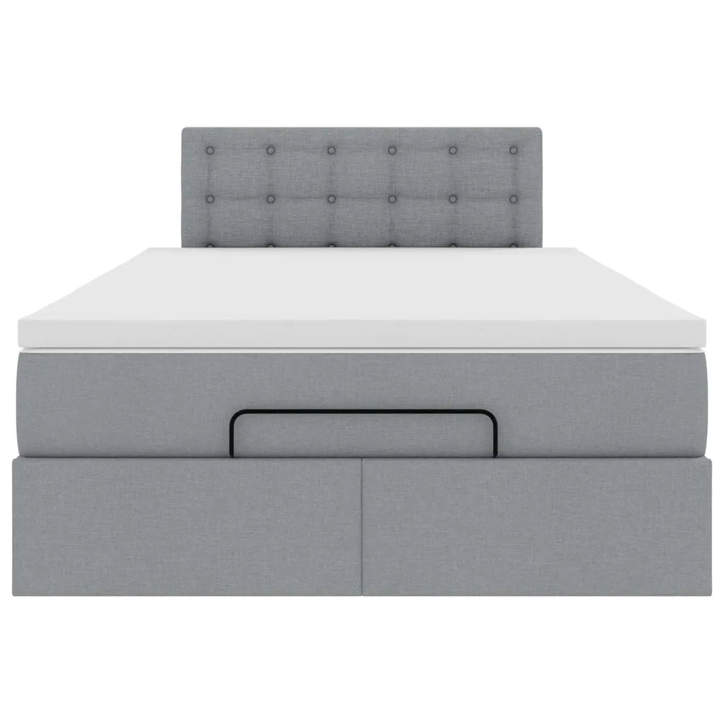 Pouf Letto con Materasso Grigio Chiaro 120x200 cm in Tessuto 3312464
