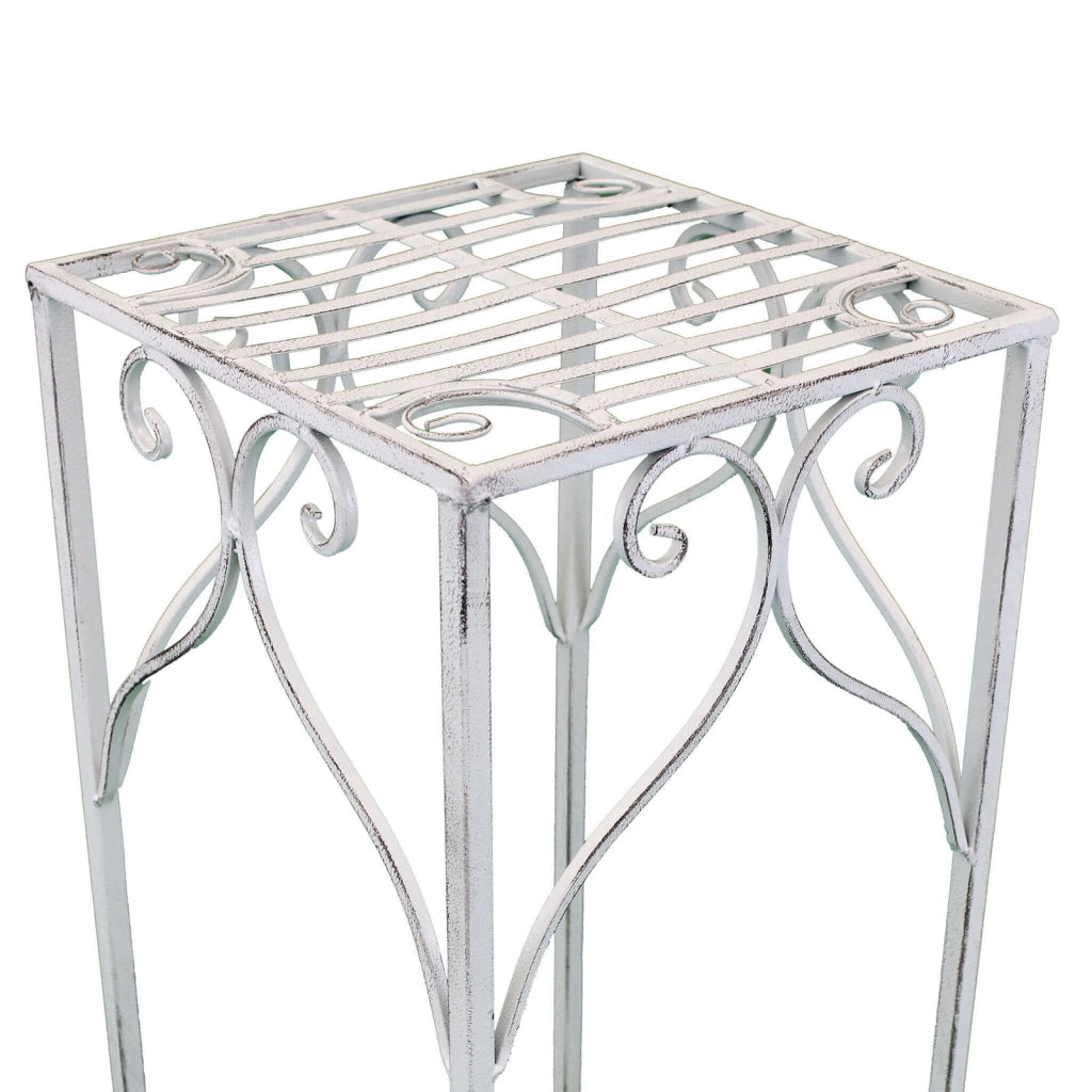 Set di 3 fioriere in stile provenzale in Acciaio cm 30x30x72 - VIRGIL
