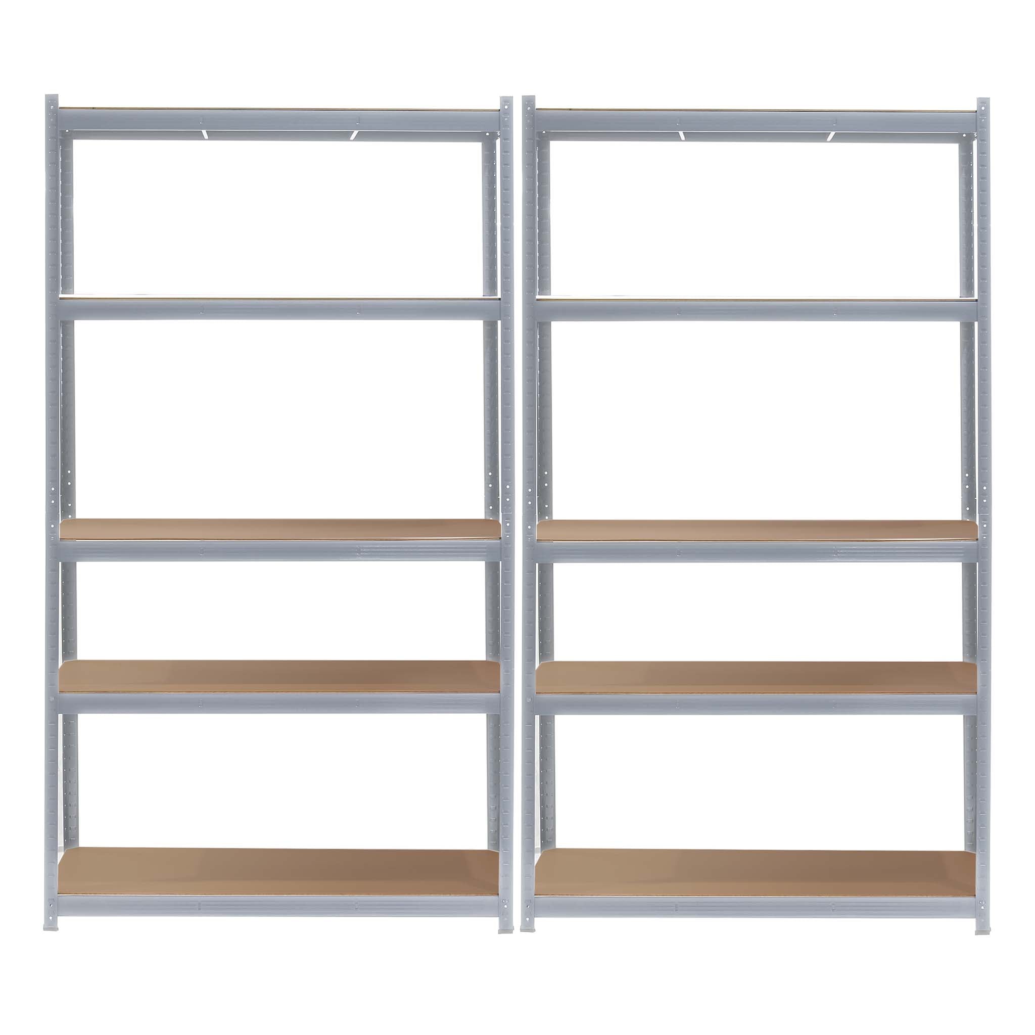 Set 2x Scaffali zincati a incastro per carichi pesanti 100x60x200cm 5 ripiani 200kg/piano