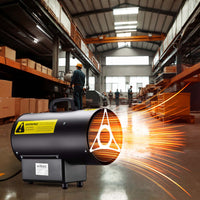 Cannone aria calda a gas GPL, con avviamento piezoelettrico, regolatore e tubo 1,5 m, Generatore calore