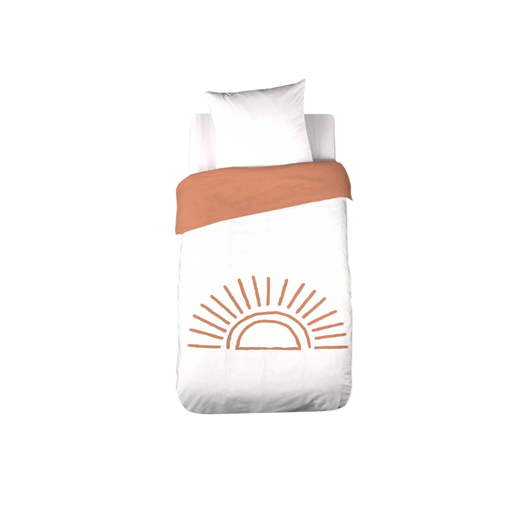 Set biancheria da letto in cotone reversibile stampato sole