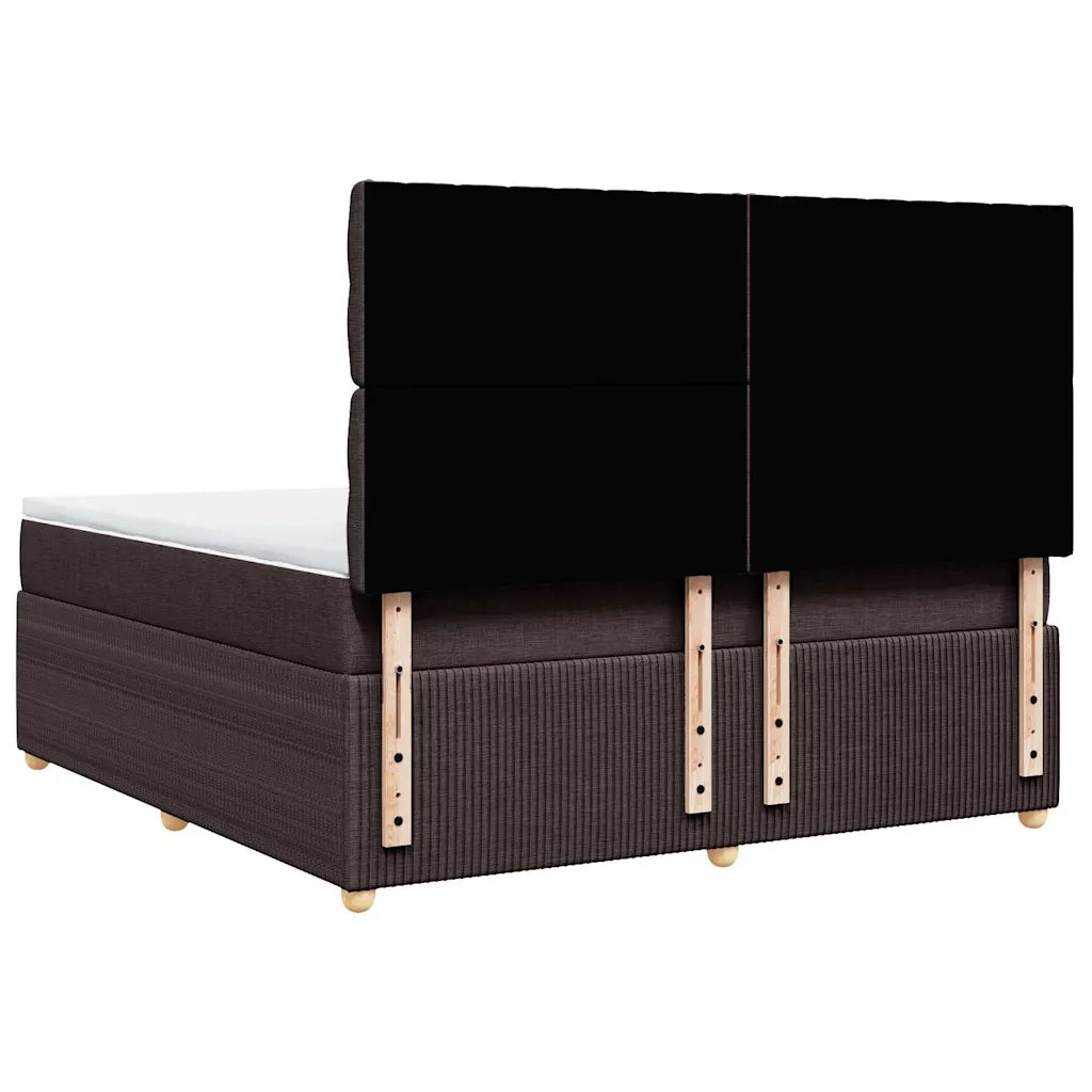 Giroletto a Molle con Materasso Marrone Scuro 180x200cm Tessuto