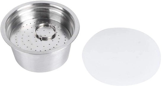 Capsule riciclabile - Capsula per caffè riutilizzabile - Bianca - Filtro con setola - Indispensabile per gli appassionati di caffè - Adatto per macchine da caffè