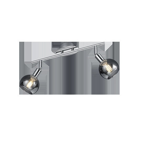 BARRA 2 SPOT BREST E14 40CM CROMO/VETRI FUME'