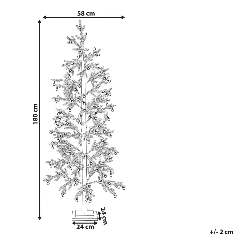 Albero di Natale Verde PE 180 cm Artificiale Luci LED innevato Moderno Scandinavo Outdoor & Indoor