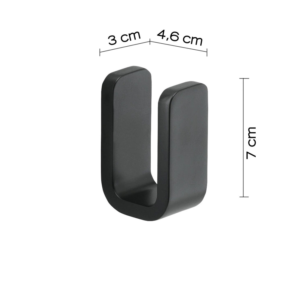 Appendiabiti da muro in ottone, acciaio inox e Cromall 3226 Gedy serie OUTLINE Nero Opaco