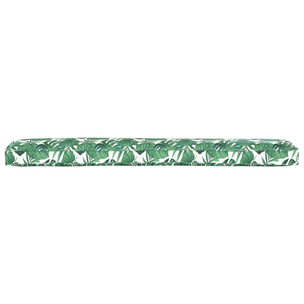 Cuscino per panca Motivo foglie 200x40x8 cm Tessuto Oxford