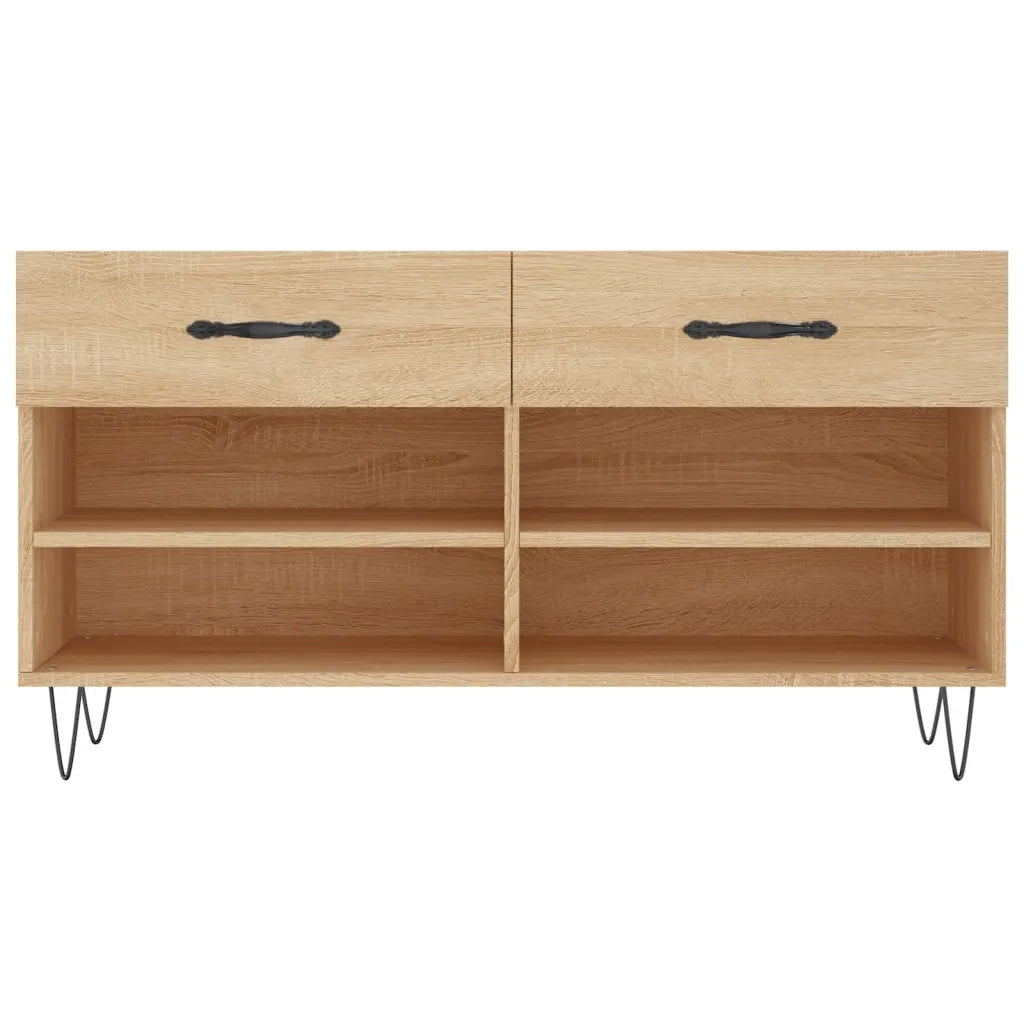 Panca Porta Scarpe | Scarpiera | Mobile per scarpe Rovere Sonoma 102x35x55 cm Legno Multistrato