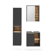 Vicco Set di mobili da bagno Grigio/Artisan 3 parti